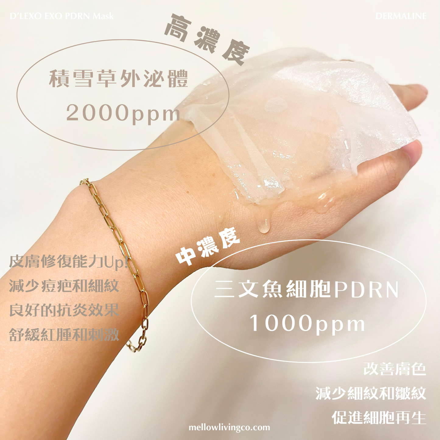 Dermaline D' LEXO 積雪草外泌體三文魚面膜 (Exo Pdrn Mask)