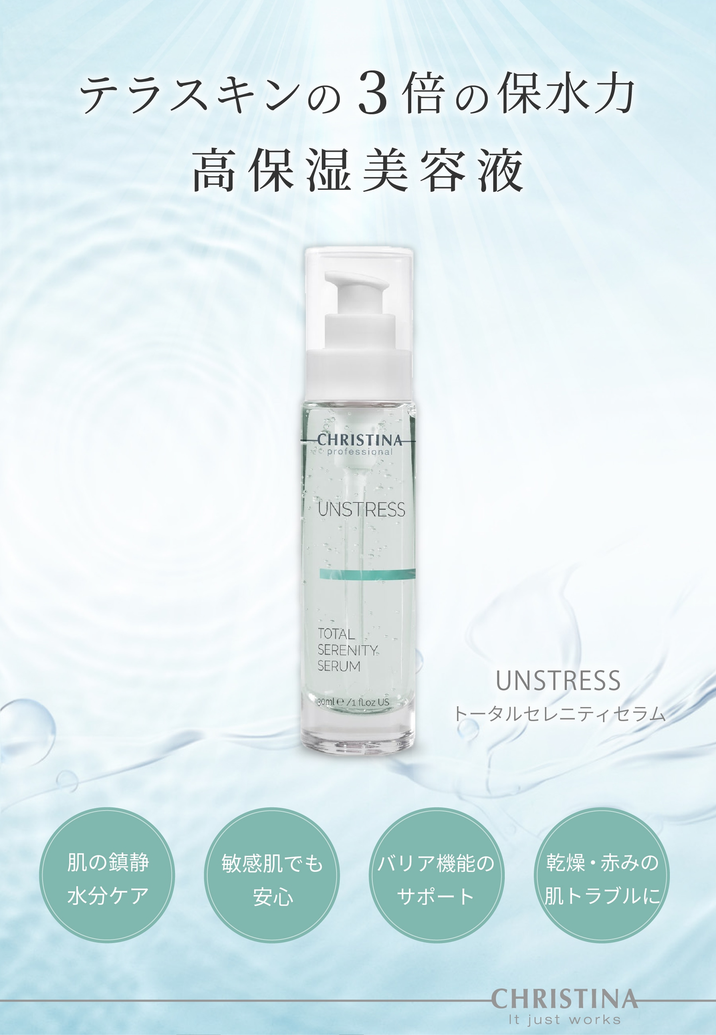 CHRISTINA 乳酸菌靜修護保濕精華 100ml (美容院裝)