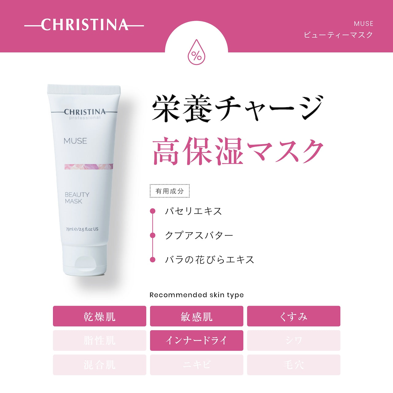 CHRISTINA MUSE 6 號玫瑰去黃美顏面膜 250ml 美容院裝